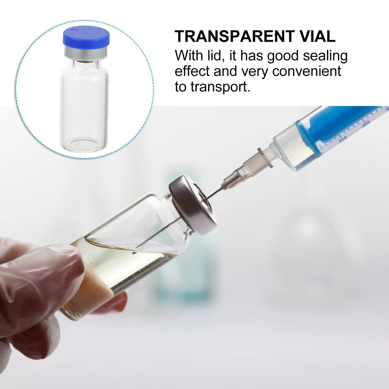 

50Pcs 3ml Experiment Bottles Transparent Vials Clear Glass Bottles with Lid Thicken Flat Bottom Stand Firmly Tabletops Easy