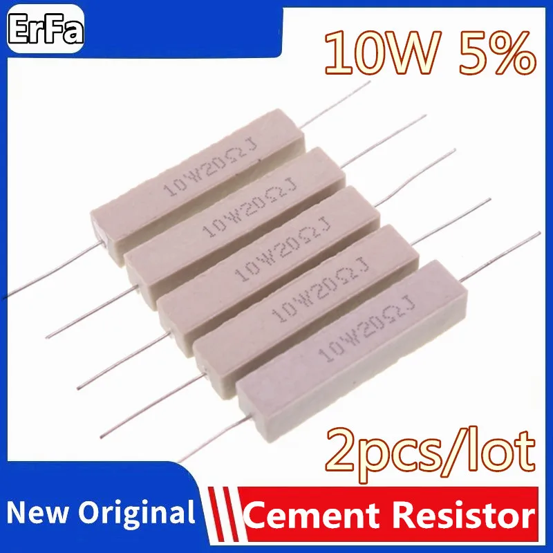 

2pcs 10W Cement Resistor 5% 0.1 ~ 10K Power Resistance 0.33R 10R 18R 51R 75R 0.22 0.33 0.5 1 2 5 8 10 15 20 30 100 1K 2K 3K ohm