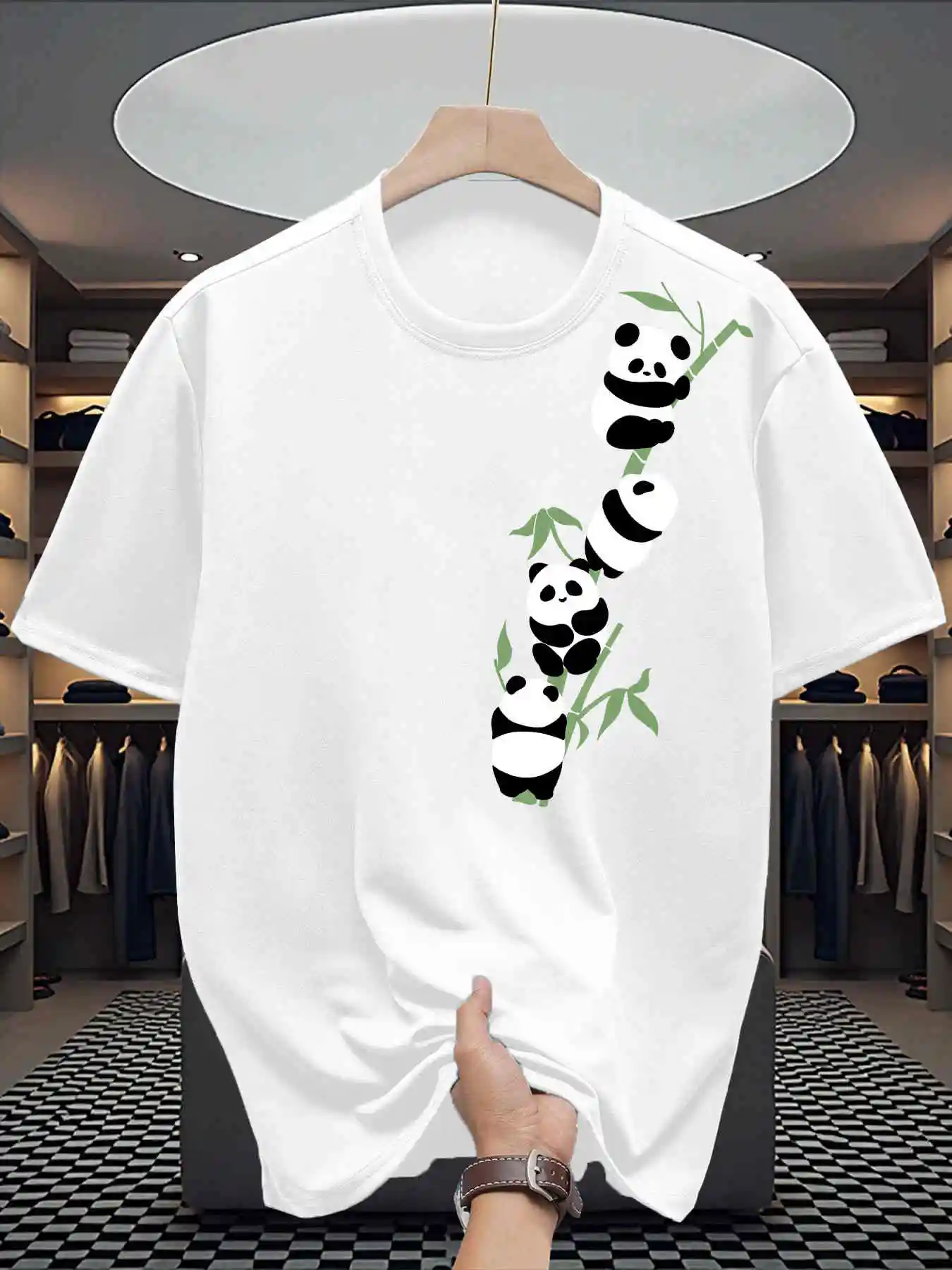 

PANDA graphic print T-shirts for men Sport T shirt 2025 New Quick-drying Active Tee Outdoor Workout Short Sleeve top Man t shirt
