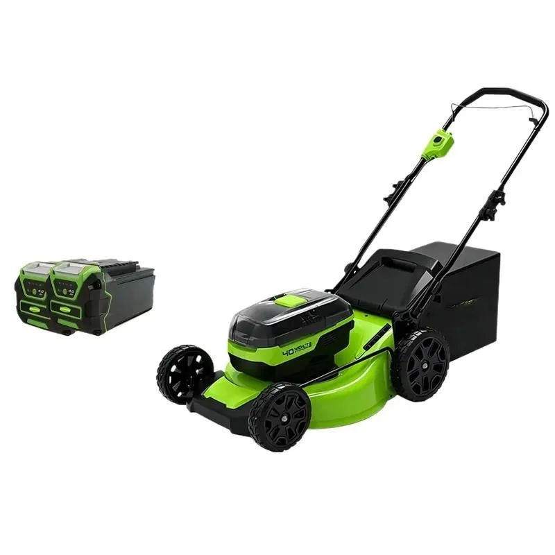 40V Cordless Brushless Lawn Mower with 4 Battery Packs Long Runtime 26kg Easy Operation for Large Area Grass Cutting