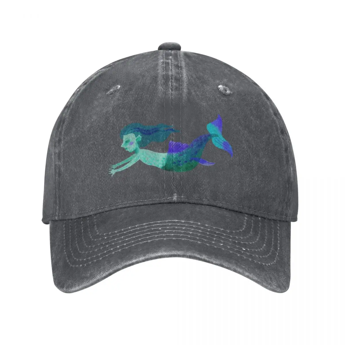 

Watercolor Mermaid Trio Baseball Cap Sunscreen Military Cap Man Man Women's