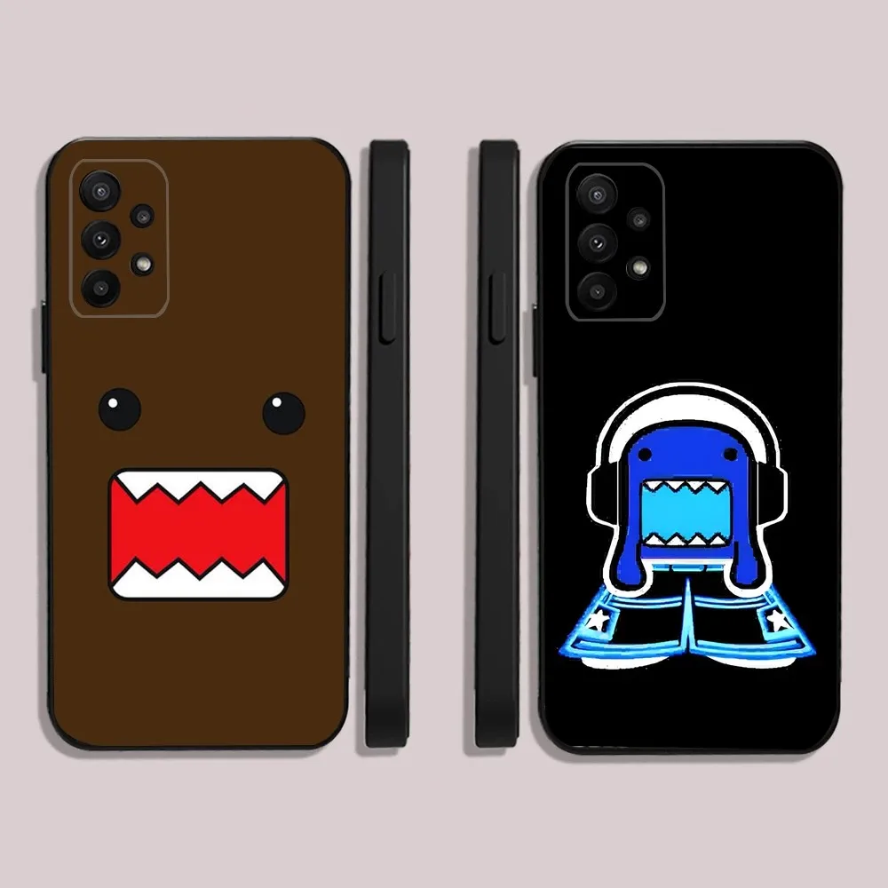 

Cute Domo-Kun Phone Case For Samsung S24,23,22,30,21,10,9,Ultra,Plus,Lite,FE,5G Black Soft Case