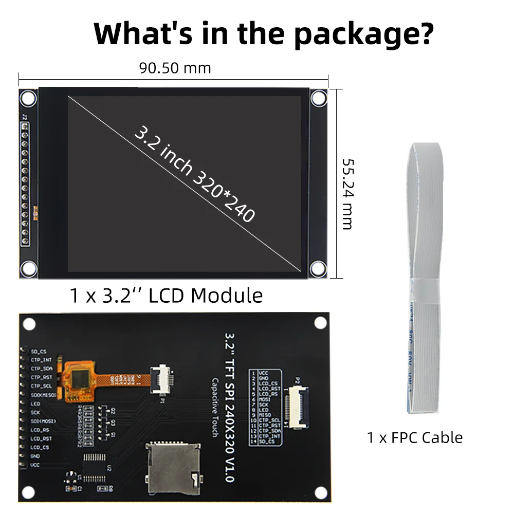 iPistBit 3,5 Zoll SPI TFT LCD Bildschirm Bunte IPS kapazitiven Touch Display Modul ST7796 320*480 IPS Für Esp32 & Arduino 6
