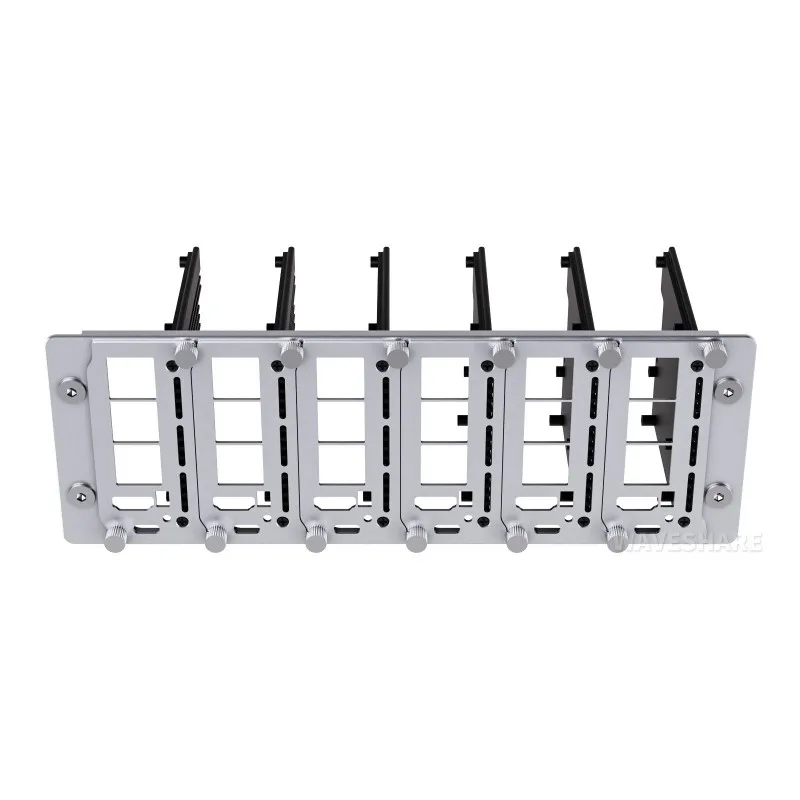 Waveshare PiRack-M6F multi-node server cluster kit for Raspberry Pi 4/5, 10inch rack width, 2U mounting space