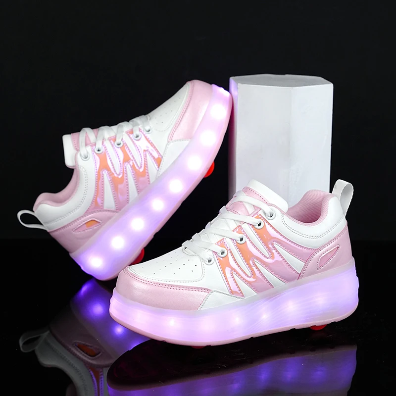 

Trendy shoes for All Ages: 4-Wheel Auto-Retractable Invisible – Girls' Sneakers, Roller Skates for Kids & Adults