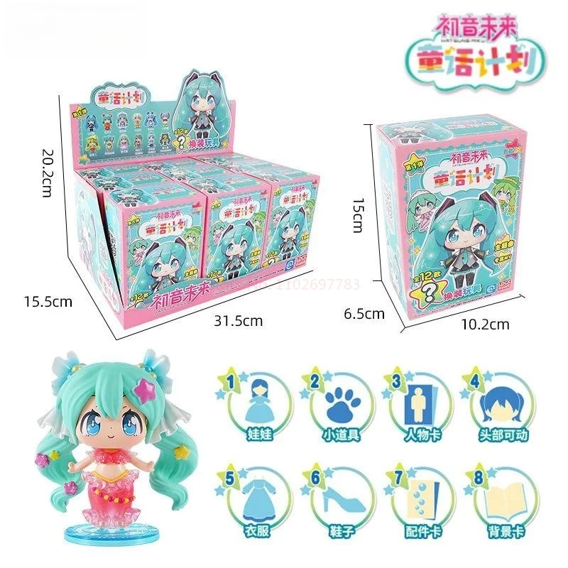 Miku Blind Box Fairy Tale Plan Series, Versão Q, Action Figure, Caixa Misteriosa, Mudar de Vestir, Bonecas Genuínas