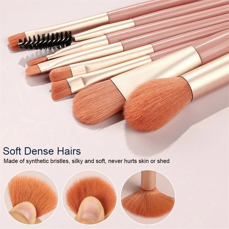 8-delige mini-borstel 8-delige make-uptas Draagbare concealer poederborstelset make-uptool van zacht bont