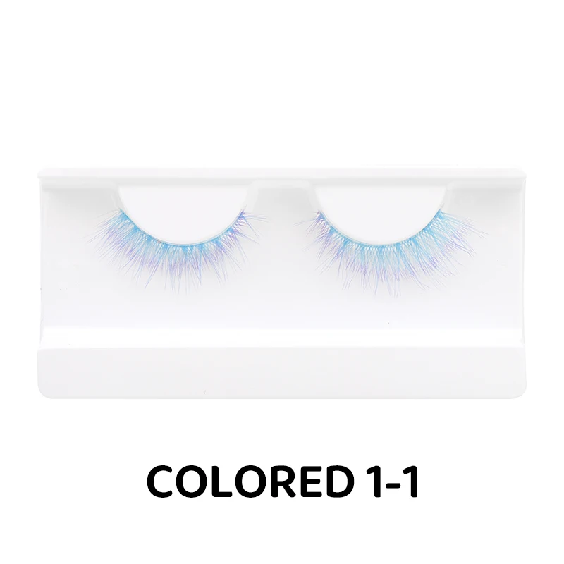 DINGSEN Bunte Wimpern, künstliche Wimpern, DIY-Wimpern, blau, rot, rosa, farbige Wimpern, falsche Wimpern, natürliche Streifenwimpern, Cosplay – Detail 12