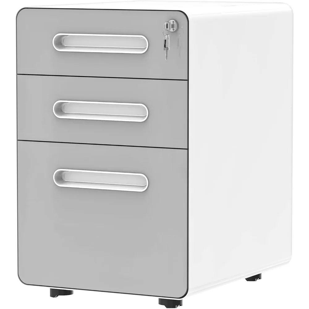 

Шкаф для файлов с 3 выдвижными ящиками, металлический мобильный шкаф с замком, шкаф для хранения документов под столом