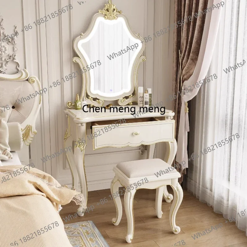 

Narrow Stool Vanity Desk Mirror Storage Cream Drawers Bedroom Vanity Desk Dressers Dorm White Coiffeuse Furniture For Home