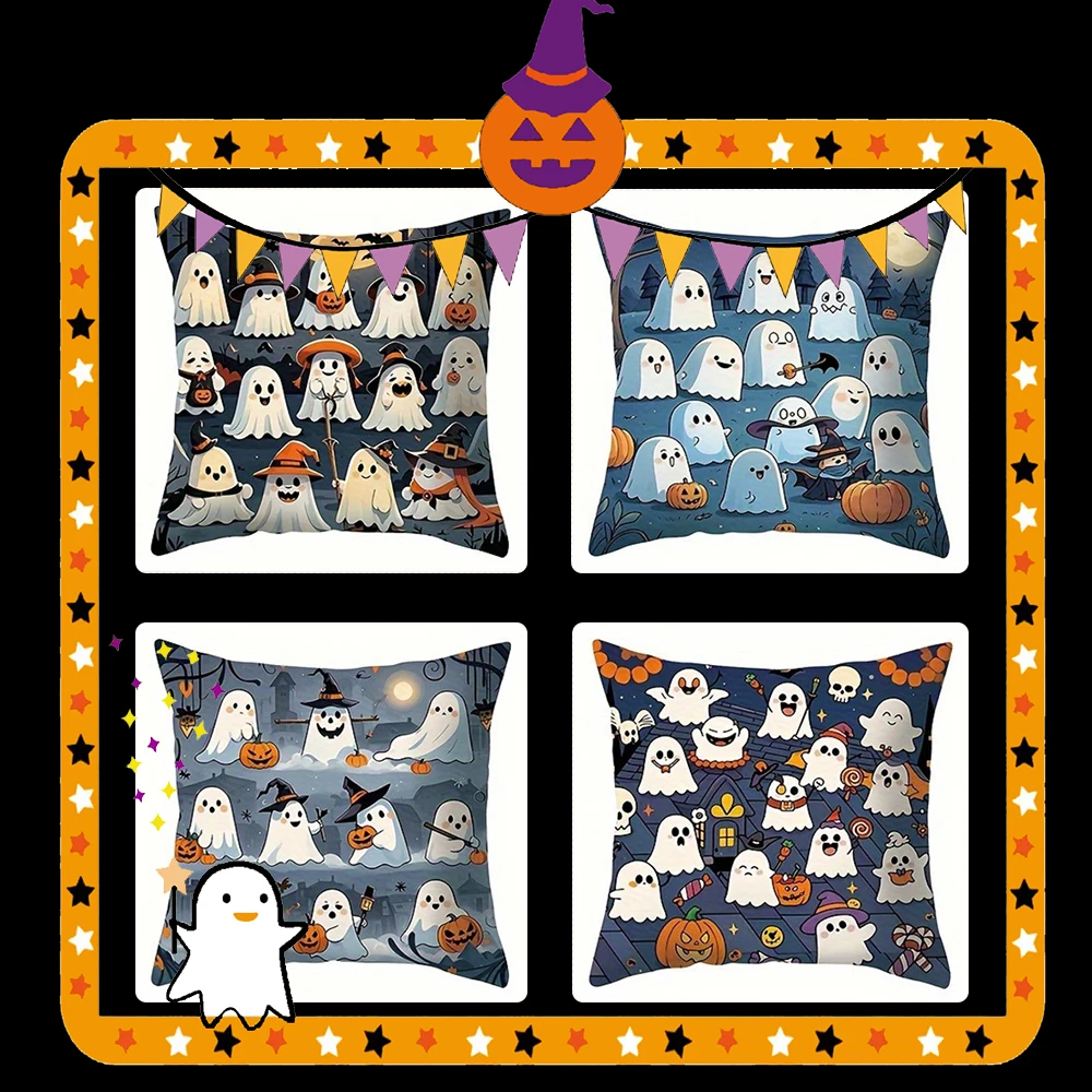 

Ghosts & Pumpkins Pillowcase DesignSuitable for sofa car bedroom decorative cushion cover pillow cover