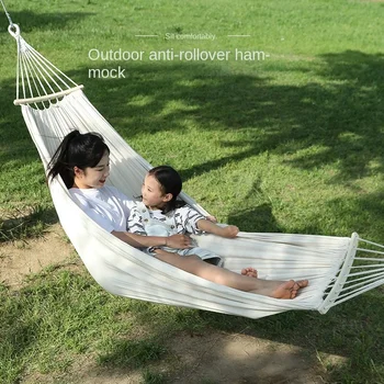 OLEVO Beige Hammock Outdoor Swing Summer Camping Anti-tip Household Indoor Single Double Adult Wholesale Hamak Survival News