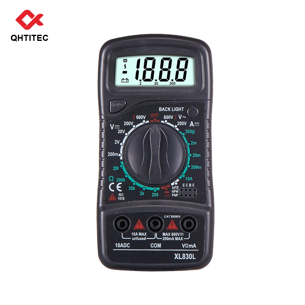 Jcd multímetro digital ac/dc esr medidor testadores elétrico automático dmm ransistor testador de pico medidor de capacitância xl830l