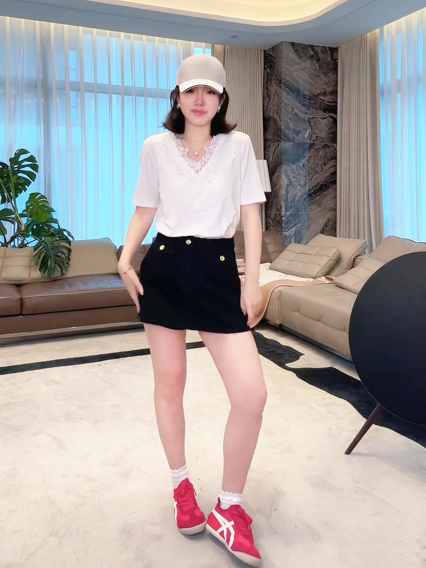 

Comfortable Casual Embroidered Bead Heavy Relief ort Sve T-irt ME Kuanzhu HuaT Summer Thin Cotton Lyocell Spandex