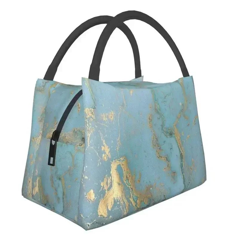 Custom Marble Design Texture Abstract Pattern Lunch Bag Women Cooler Warm Insulated Lunch Boxes for Work Pinic or Travel