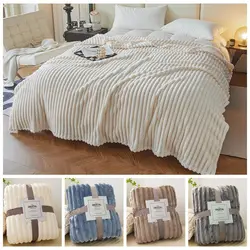 Ultra Soft Fleece Bed Throw Blankets for Lunch Rest Double Sided Warm Blanket Skin-Friendly Warm Conditioning Quilt Breathable