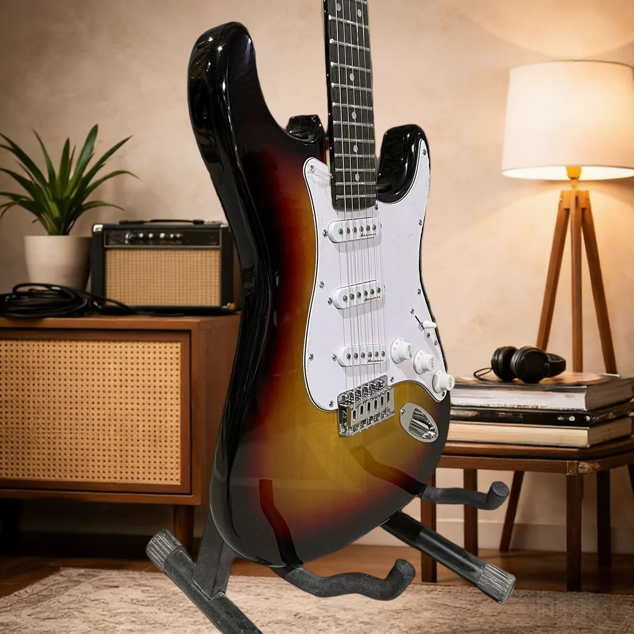 Sunset Colour STS 6 Strings STS Electric Guitar SSS Pickups Rosewood Fingerboard White Pickguard High-End Enhanced Version