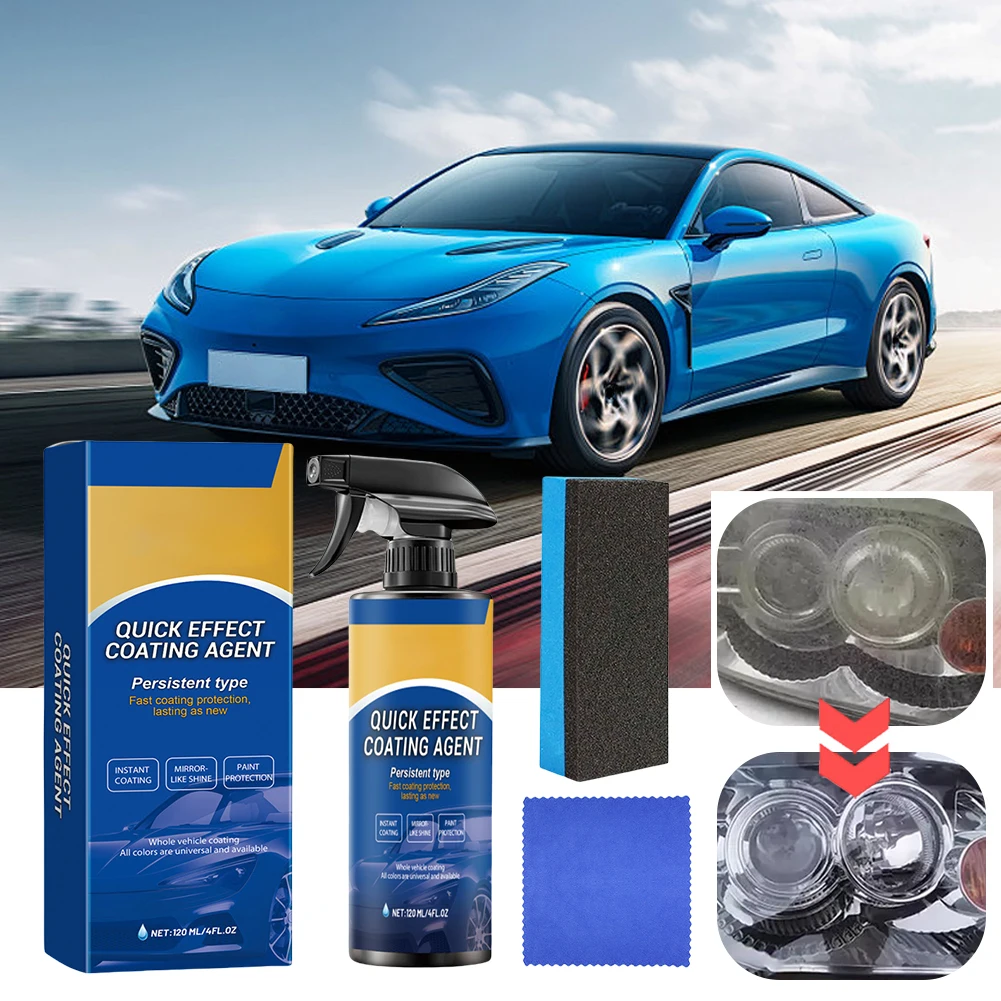 

120 мл Быстросохнущий спрей для полировки и ухода за автомобилем, высокопротивозагрязняющий защитный состав, спрей-покрытие для полировки автомобилей и стекол