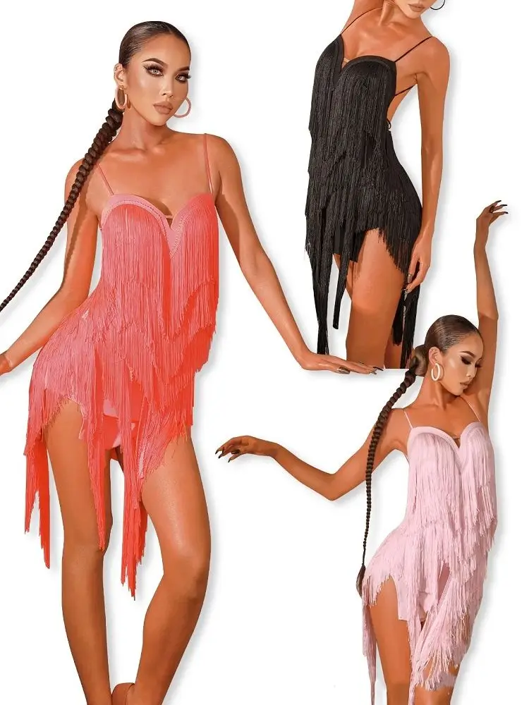 

ZYMdancestyle Latest Latin Dance Dress #2205 Sexy Rich Fringe Dress Rumba Chacha Tassel Beautiful Back Stage Wear Competition