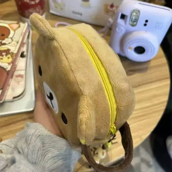 New hot Rilakkuma Cartoon Cute Teddy Bear Classic Zero Wallet Earphone Bag Plush Storage Bag Portable Wallet Birthday Gift