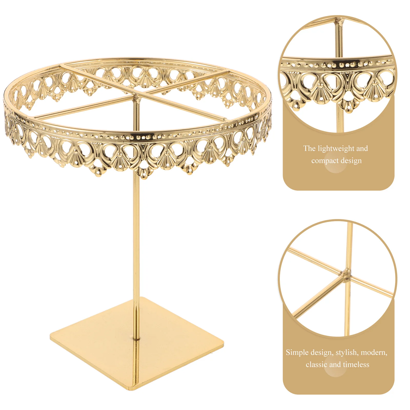 Stainless Steel Crown Jewelry Display Stand Large Circular Earring Organizer Holder Jewelry Holder Necklace Hanger for Retail