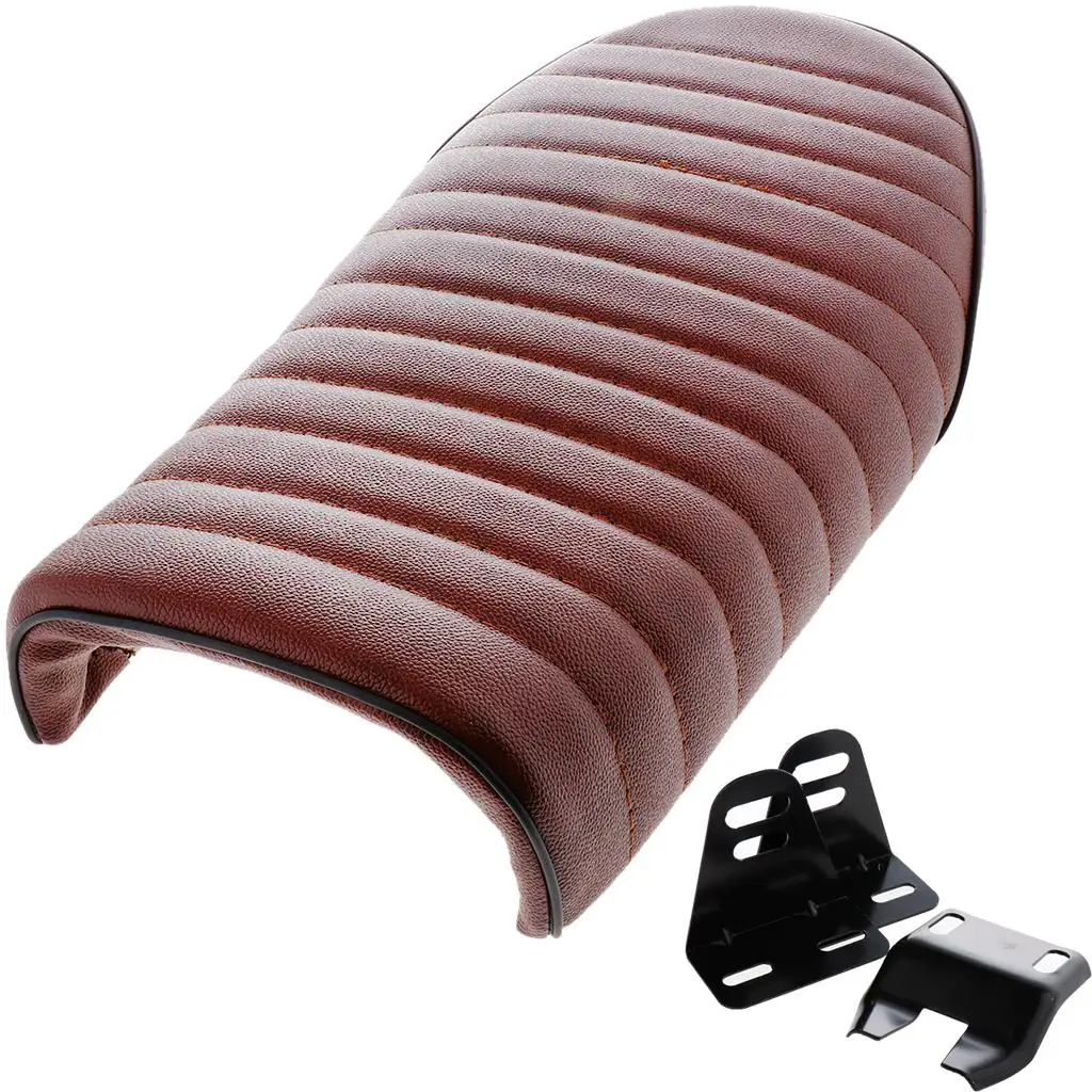 Motorcycle Retro Cafe Racer Seat Flat Bench Vintage Saddle Cushion for Honda CG125 Comfortable Modification