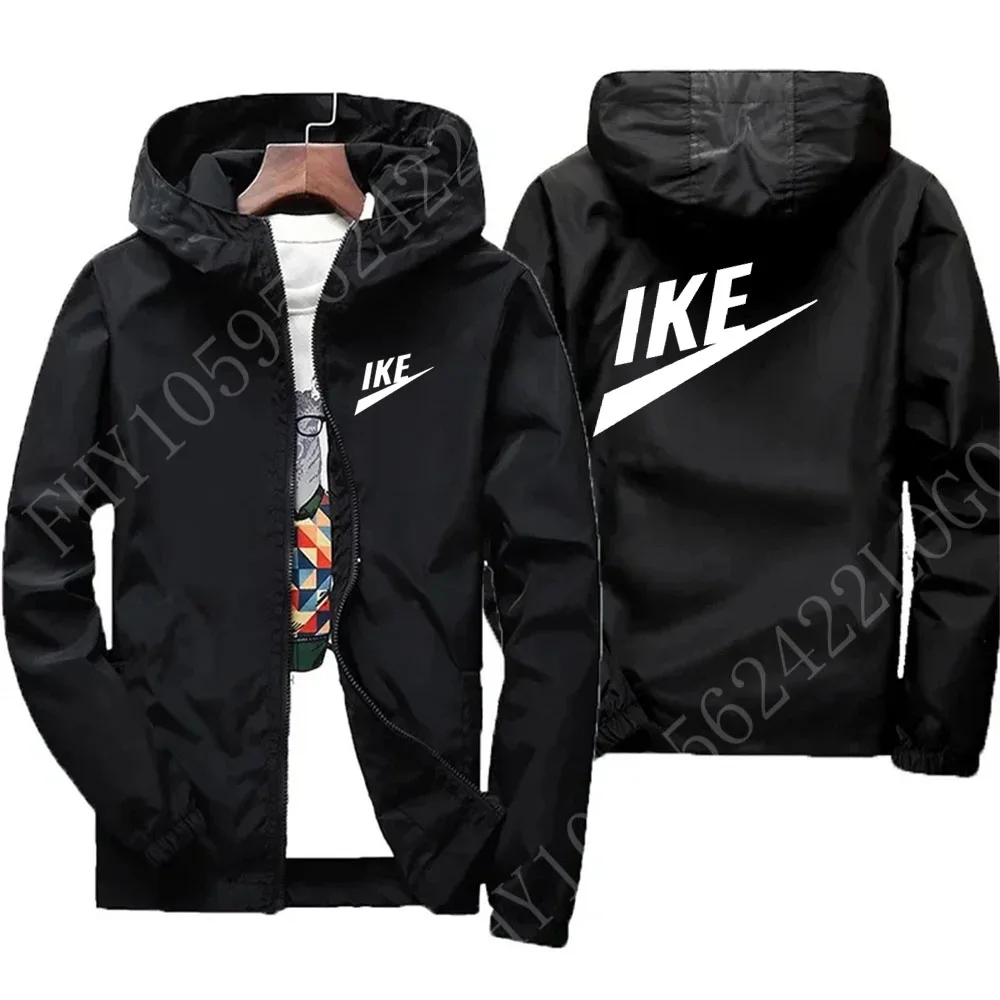 Spring and Autumn new brand men's windproof zipper jacket casual high quality printed hooded outdoor waterproof sweatshirt