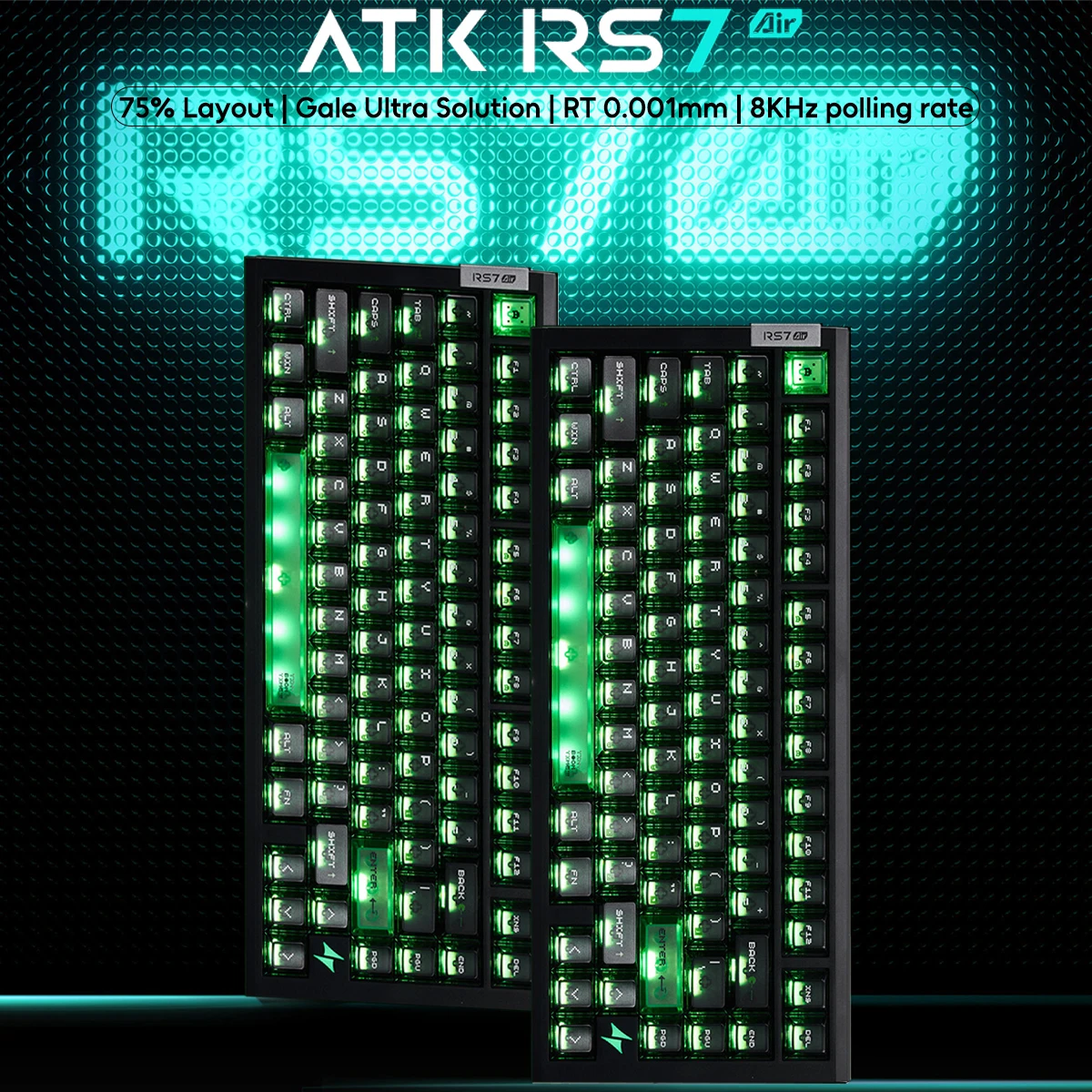 RS7Air RS7 Air Wired Magnetic Switch Mechanical Keyboard 75% Layout RT0.001mm 8KHz 0.08ms Delay Gasket RGB Wired Gamer Keyboard