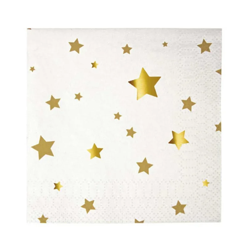 Gold Silver Fiol Star Paper Plates Tableware Paper Plate Cups Napkins Theme Festival For Wedding Birthday Star Party Supplies