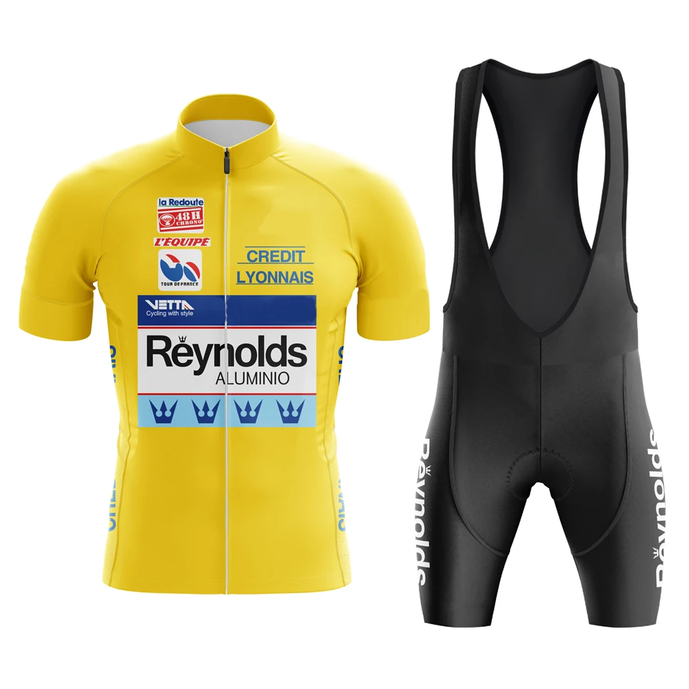 

Мужской трикотажный комплект рейнольда в стиле ретро для езды на велосипеде с короткими рукавами и классическими брюками для езды на велосипеде Mtb триатлона Maillot Ciclismo