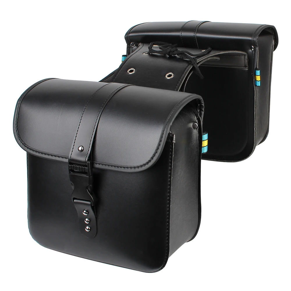 Bolsos selle moto retro, pochette mallette de rangement, valise de réservoir de bagages laterales, sacs en cuir PU/PVC