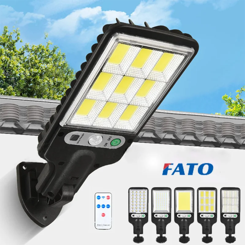 Equipped with remote control outdoor solar lighting 108COB, with 3 switchable lighting modes, suitable for backyard and porch