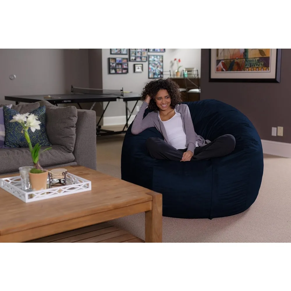 كرسي أريكة كيس بين باج - قطيفة، فائقة النعومة - كرسي بين باج من إسفنج الذاكرة مع غطاء من الجلد السويدي - أثاث محشو مملوء بالرغوة #5