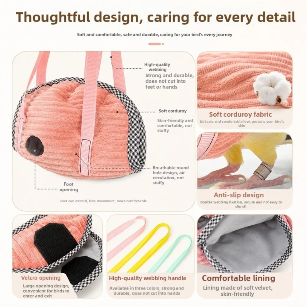 

Portable Parrot Vest Carrier Anti Escape Soft Fabric Parrot Walking Bag Windproof with Harness Bird Backpack Carrier
