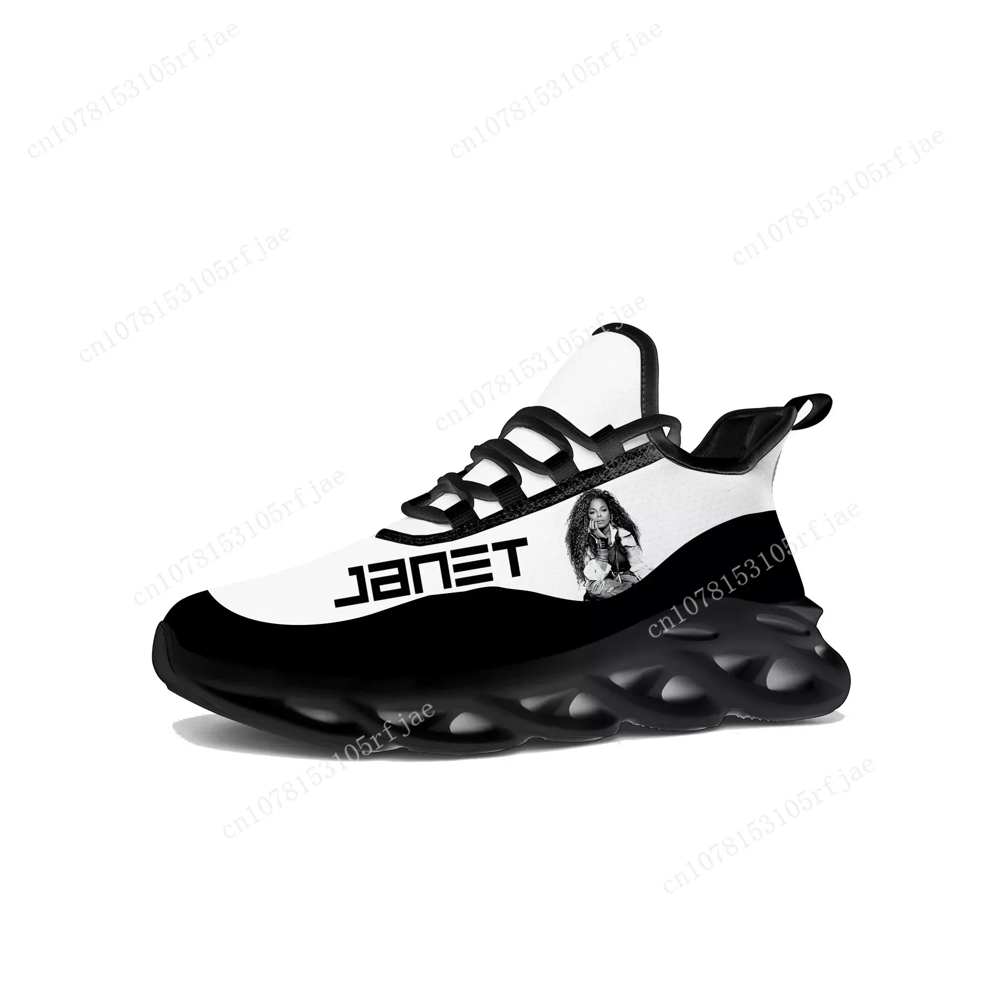 

Janet Jackson Singer Pop Flats Sneakers Mens Womens Sports Running Shoe Sneaker Lace Up Mesh Footwear Tailor-made Shoe Black