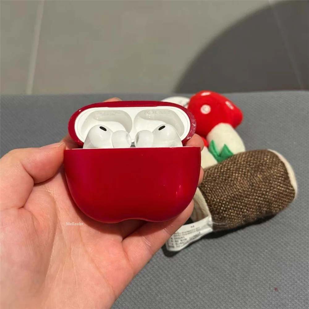 New Translucent Apple Shape Headphone Case TPU Gold Silver Red Green for Airpods Pro 1/2/3 4