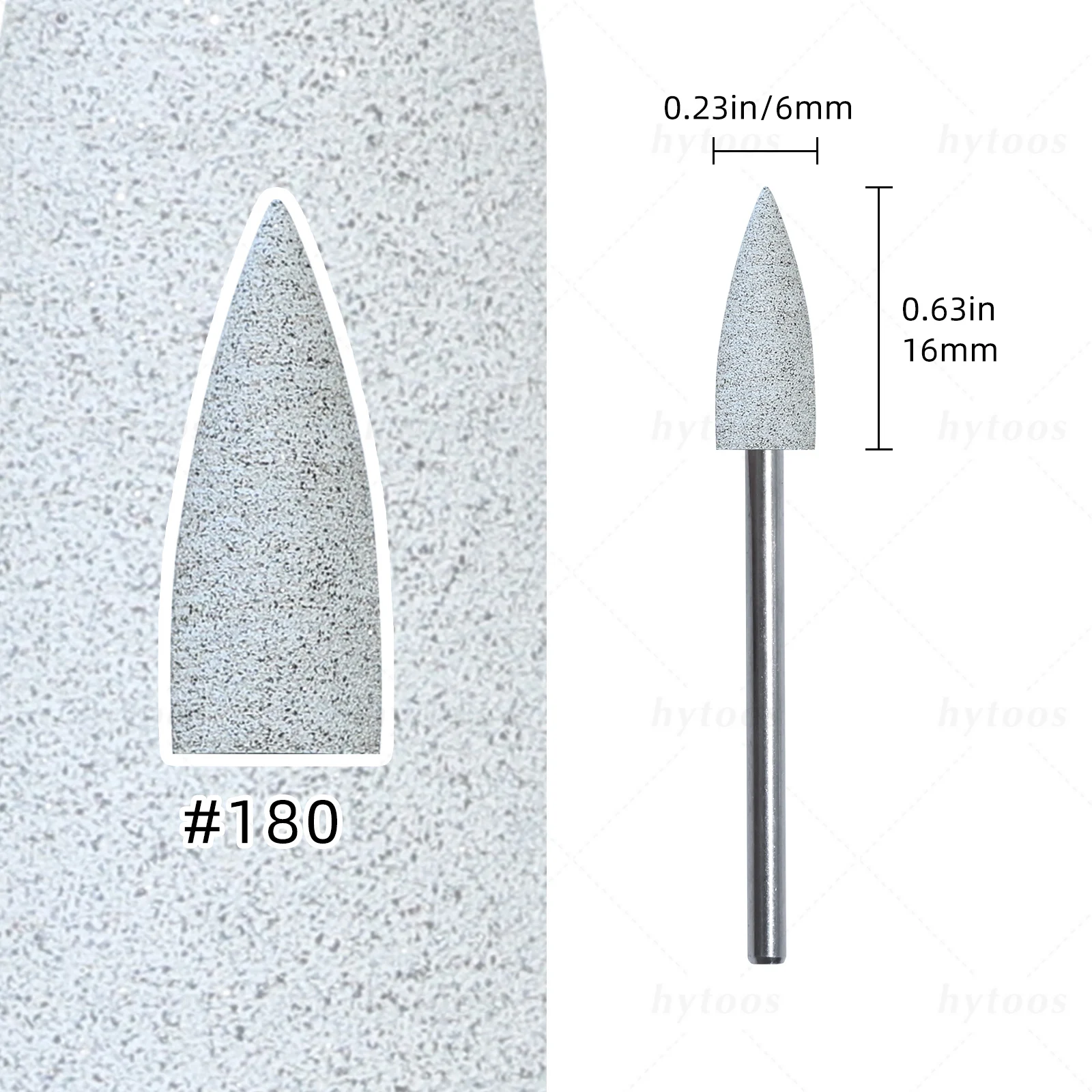 HYTOOS 6*16mm Kegel Silikon Nagel Bohrer Bits 3/32 "Pediküre Polieren Bit für Nagel Bohrer maniküre & Fußpflege Vorbehandlung Werkzeuge