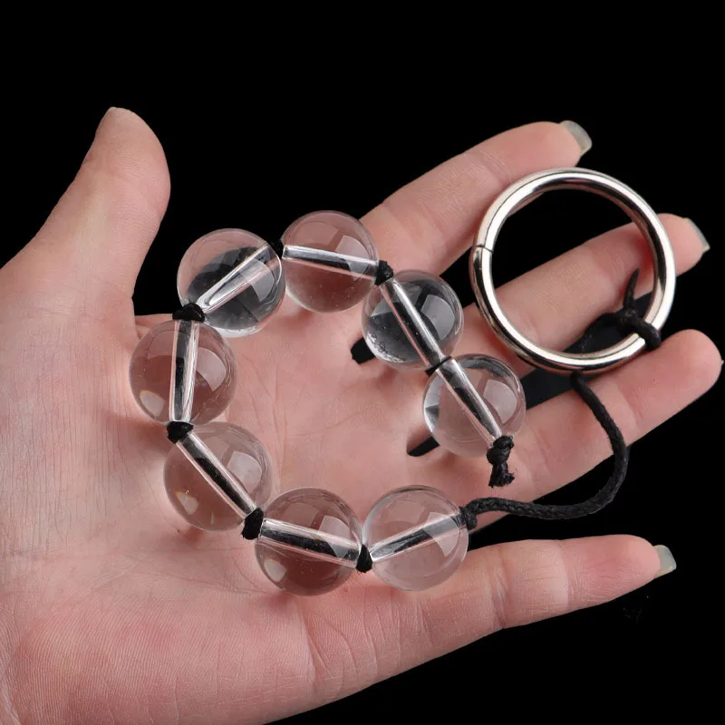 5 Sizes Glass Anal Beads Vaginal Balls Butt Plug Toy BDSM Massager Beads Inserted Plug Erotic Anal Bead Viabrator Accessories