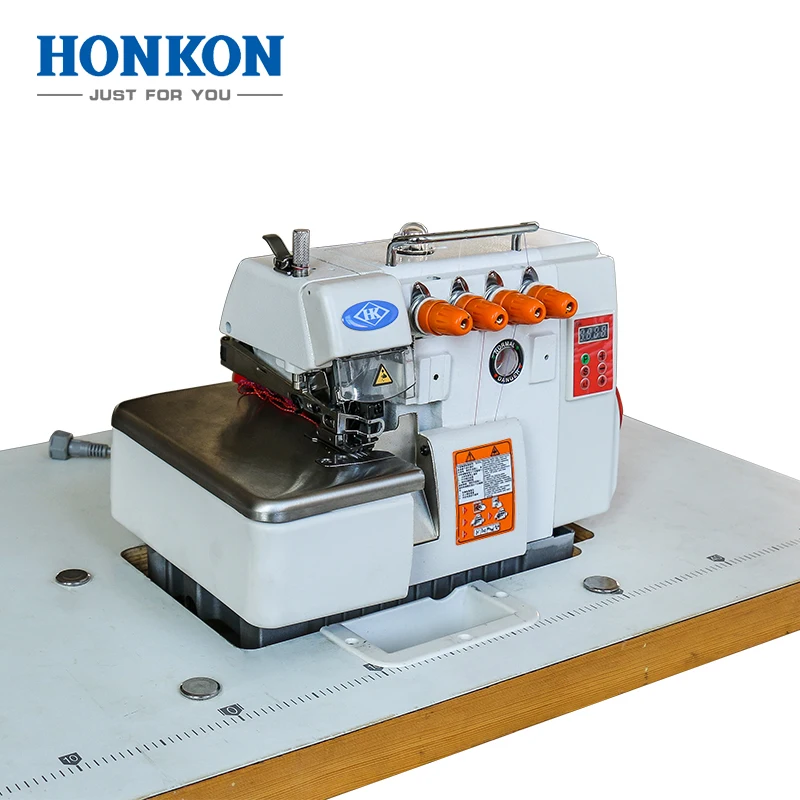 HK 747 HOT SALE CHEAP PRICE BELT DRIVEN FOUR THREAD INDUSTRIAL OVERLOCK SEWING MACHINE