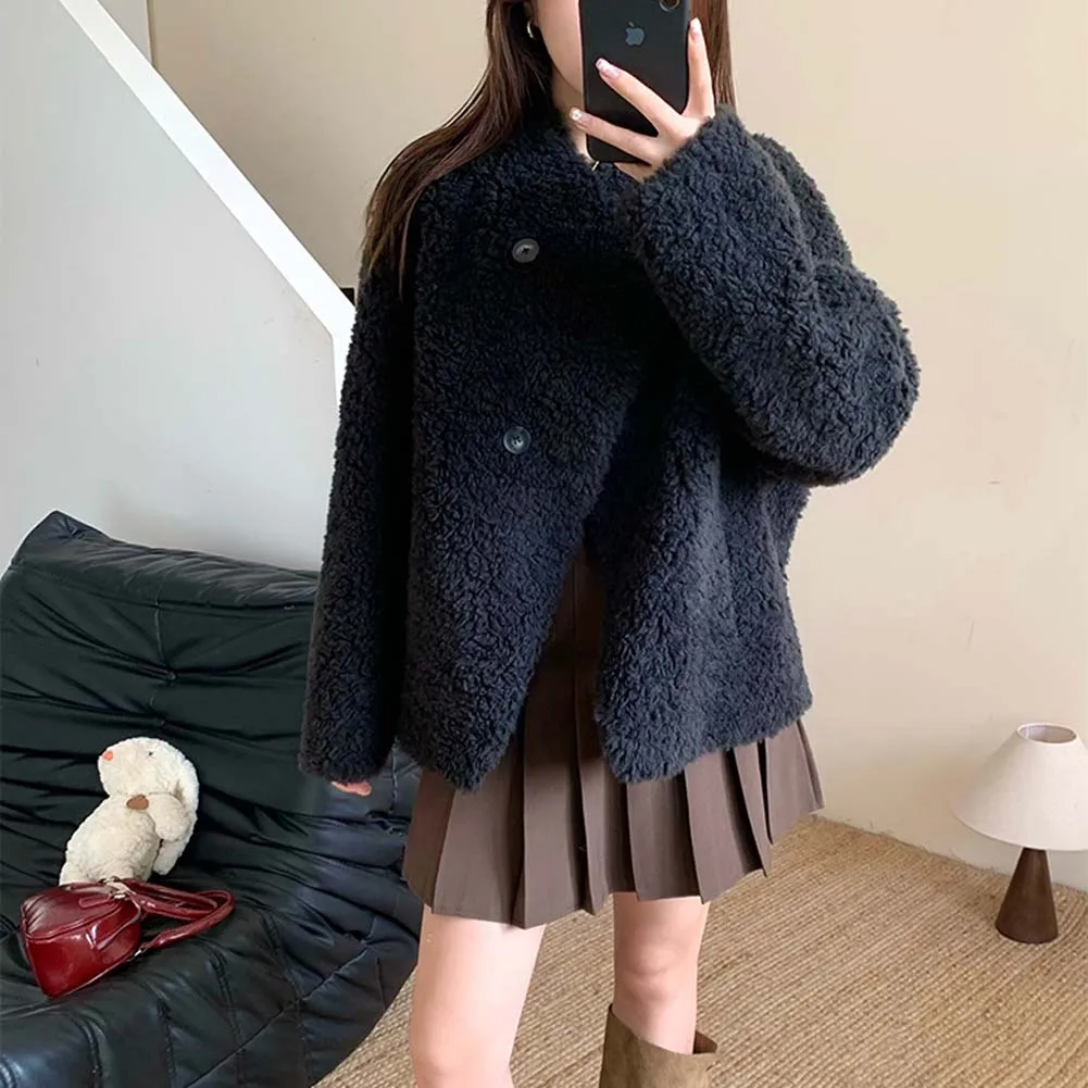 معطف فرو صوف الحمل أنثى 2025 شتاء جديد طوق سترة شيرلينغ الأغنام الشابة #2