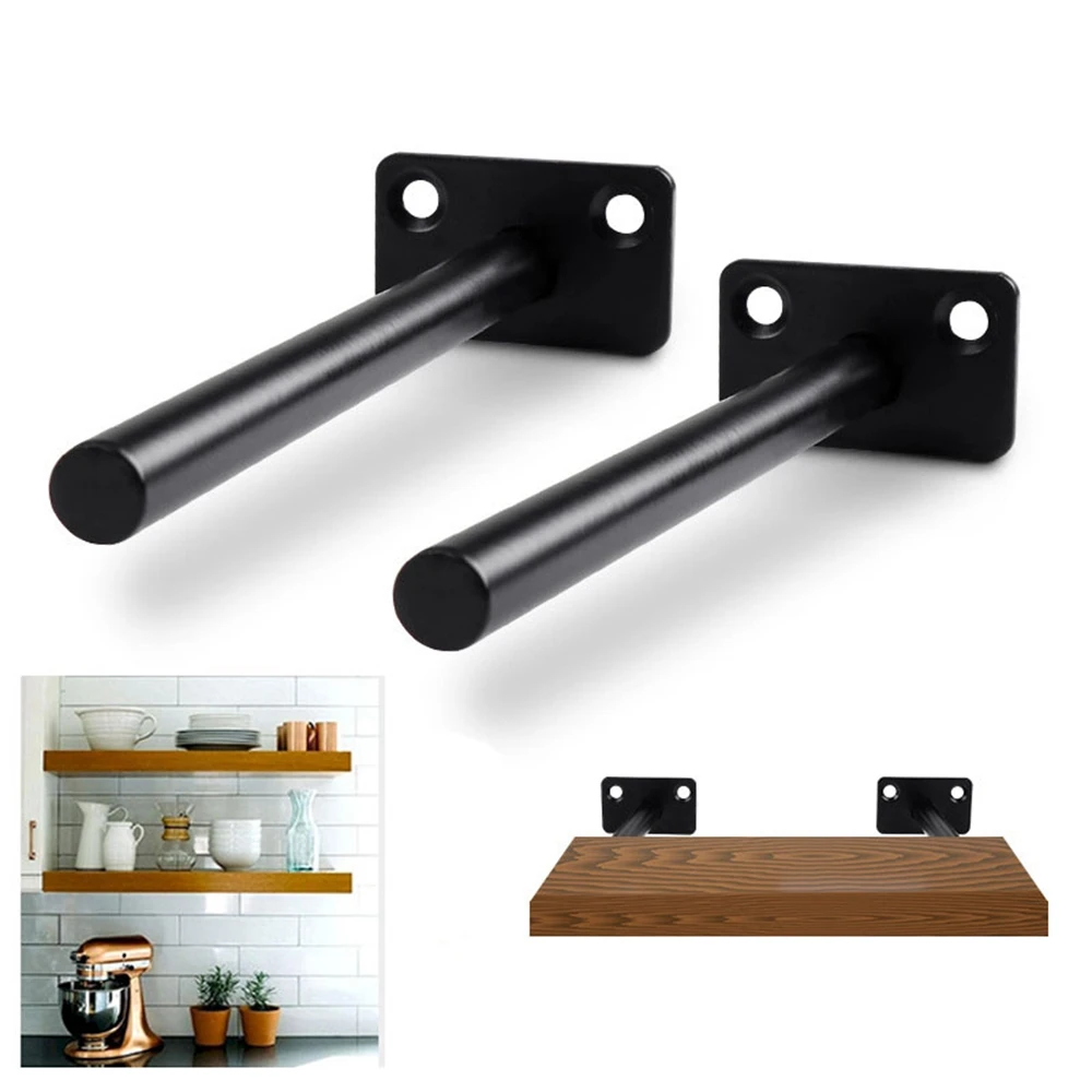 1PC Multi Sizes T Shape Screw Mounting Plate Concealed Wall Shelves Supports Metal Brackets Shelf Bracket