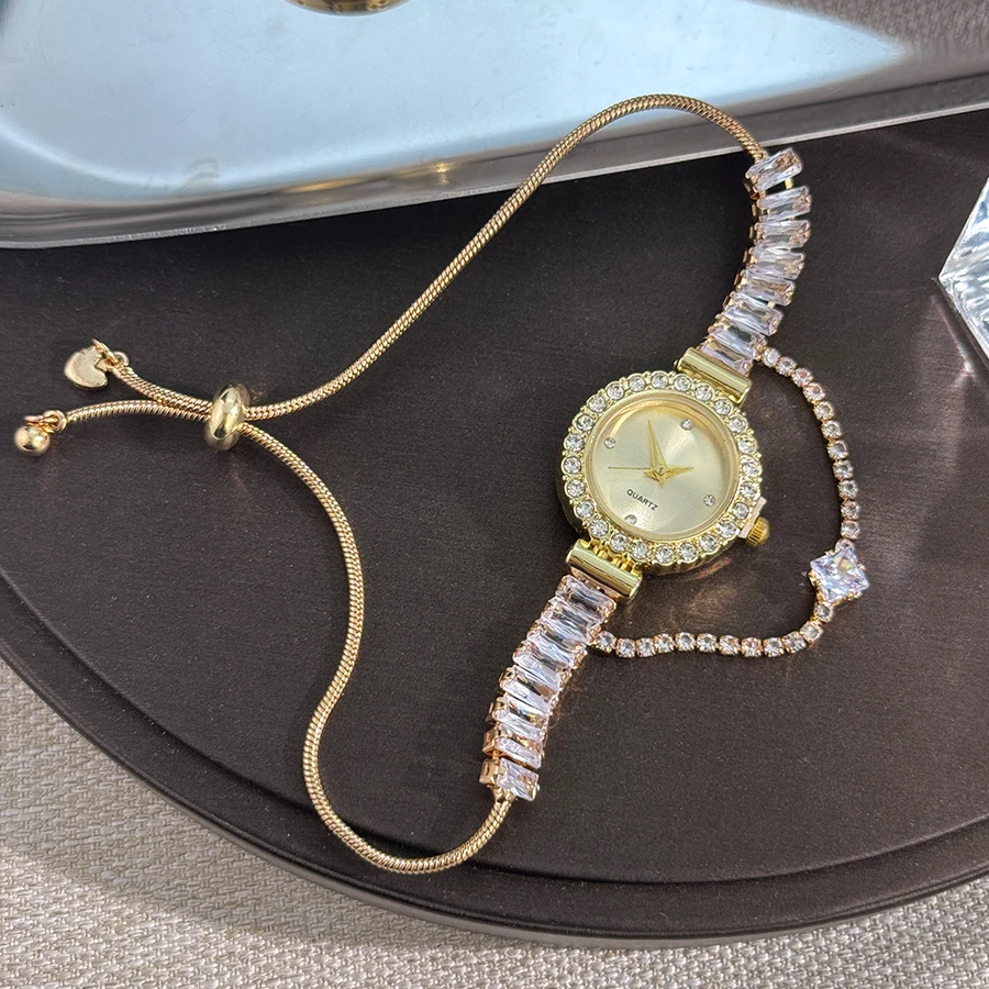 Nuovo orologio da donna di moda di lusso tempestato di diamanti, temperamento studentesse, orologio da polso con ciondolo in zircone, orologio al quarzo