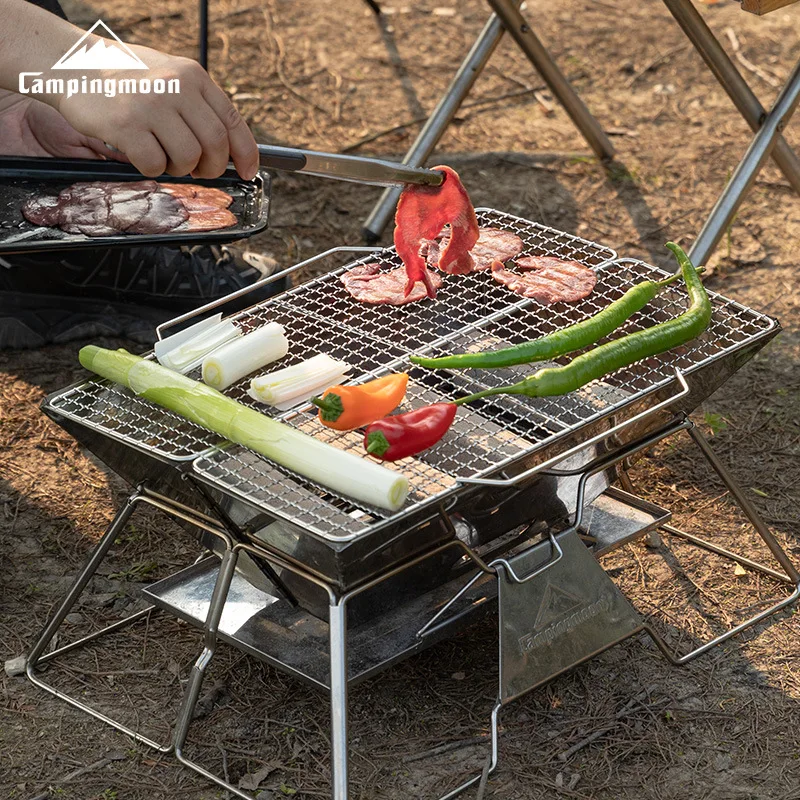 

MT-3-W2 BBQ Grill Honeycomb Mesh, 304 Stainless Steel Folding Grill Tongs, High Temperature Resistant Camping Grill Clip