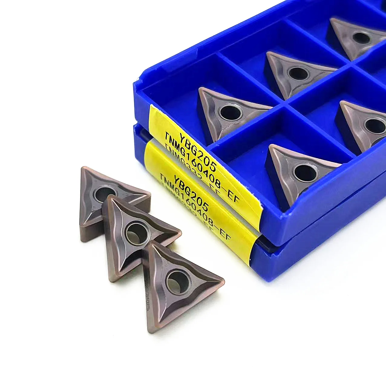 TNMG160404 EF YBG205 TNMG160408 EF YBG205 CNC Machine Lathe Cutter Carbide Inserts External Turning Tools Wear Resistant Blades