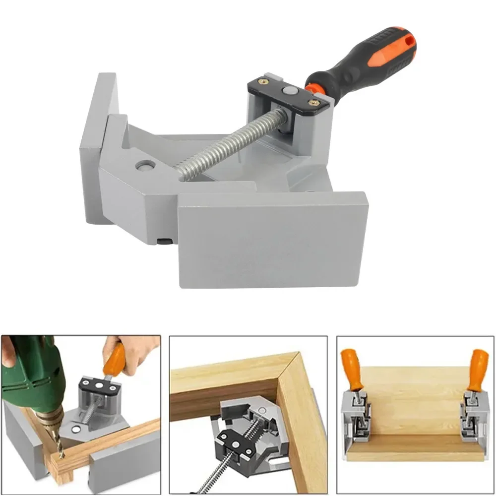 Adjustable Swing Jaw Right Angle Clamp Tool Single Handle 90° Corner Clamp For Furniture Woodworking Photo Frame Vise Holder