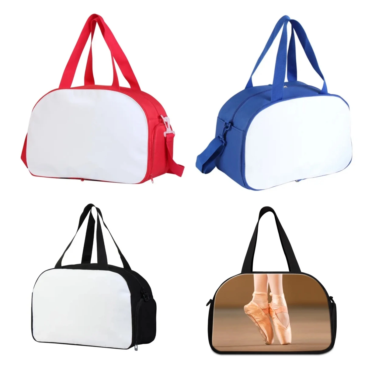 Borsa da ballo colorata borsa da viaggio con cerniera sublimazione vuota per borsa da viaggio con stampa Logo personalizzata