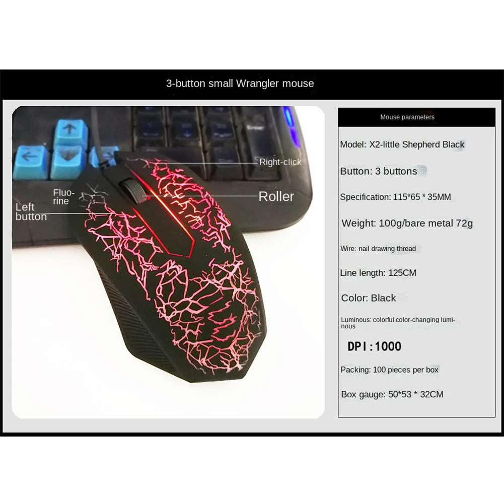 Ratón ergonómico con cable USB para Gaming, Mouse profesional LED colorido, ultrapreciso para Dota2 LOL, 2400DPI