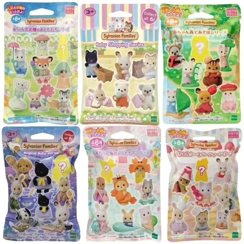 

Anime Sylvanian Families Blind Box Garden Magic Kawaii Cake Dress Up Baby Doll Figrues Ornaments Families Toy Christmas Gift