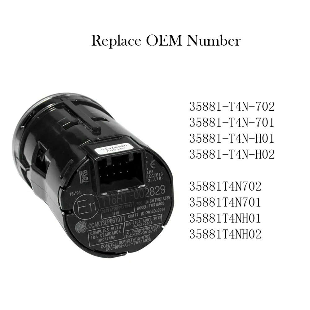 Engine Key Start Stop Push Button One-Button Switch for 2016 2017 2018 Honda HR-V 1.8L 35881-T4N-H02 35881-T4N-702—L49A