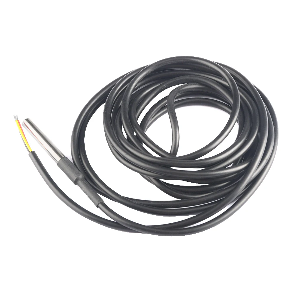 Ds18b20 sensor de temperatura sonda à prova dwaterproof água 100cm 300m cabo sensor digital adaptador terminal sonda aço inoxidável para arduino